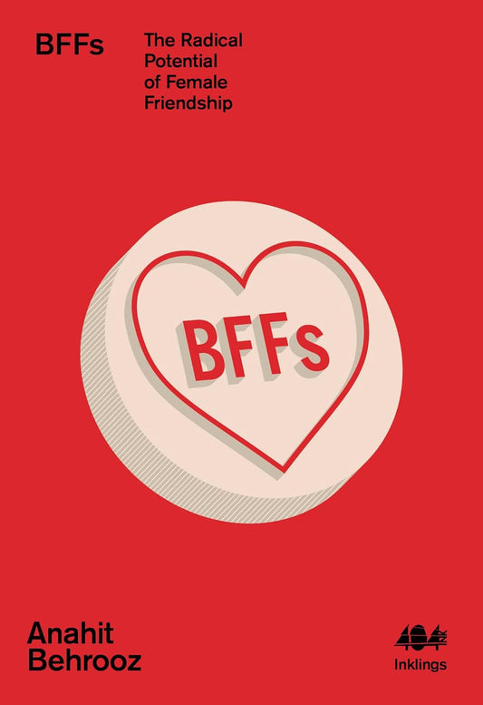 The red book cover for BFFs has a love heart sweet with BFFs written on it.