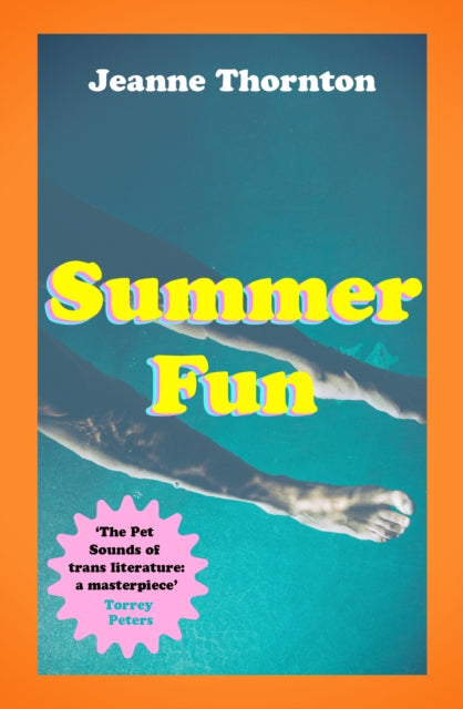 The book cover for Summer Fun shows a person's white legs floating on swimming pool water.