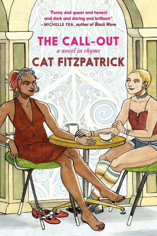 The book cover for The Call-Out shows two women, one white and one black, sat drinking coffee together.