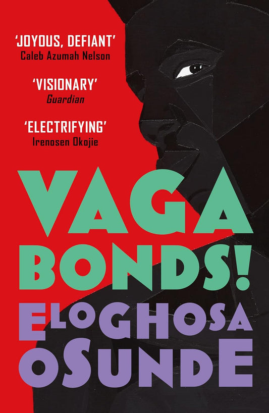 The red book cover for Vagabonds! shows the portrait or a black man looking at the viewer.