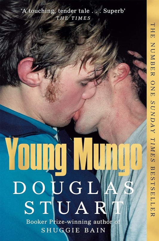 The book cover for Young Mungo shows two Glaswegian white men in tracksuits passionately kissing one another.